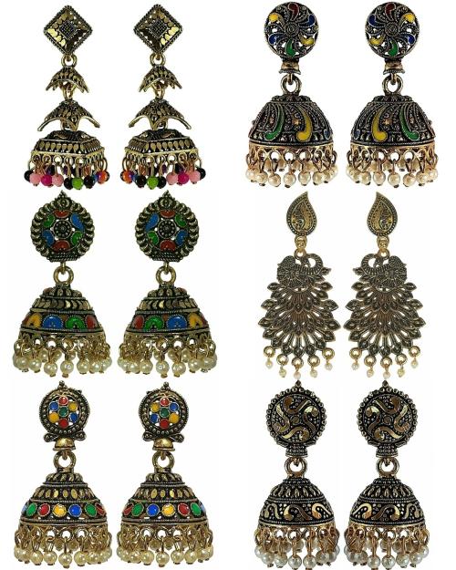 HARITA Traditional and Stylish Combo Earrings Set for Girls Women's MIX5 MIX238
