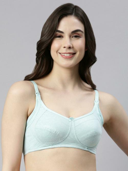 Enamor MT02 Sectioned Lift and Support Eco-Melange Cotton Nursing Bra for Women- High Coverage, Non Padded and Wirefree