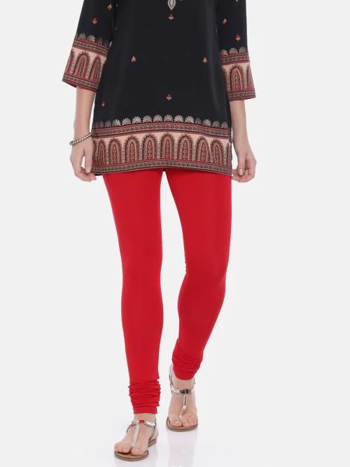 brand wear Churidar Ethnic Wear Legging (Red, Solid)