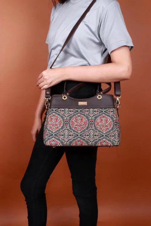 Afsoon Multicolor Pu Printed Messenger Bag For Women
