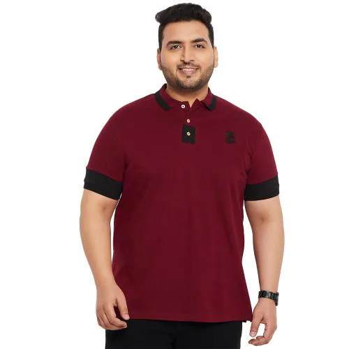 Bigbanana Men Plus Size Kol Solid Polo Tshirt