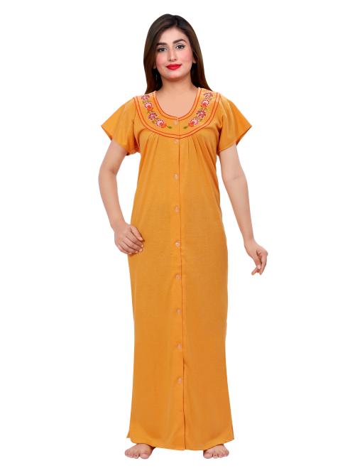 Buy NACNO Women's Hosiery Cotton Front Open Nighty/Maxi/Nightgown