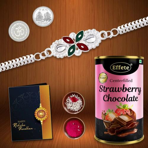 Buy Deodap Multicolor Rakhi With Chocolates, Roli Chawal, Pair Of Pooja