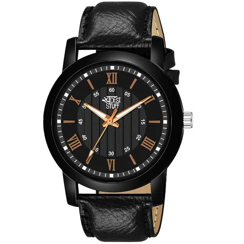 SWADESI STUFF Analogue Multicolor Dail Watch For Men- (SDS 115 BLACK)