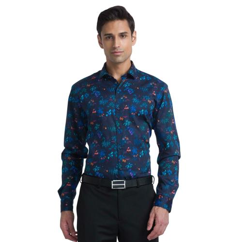 Raymond Men Dark Blue Casual Shirt