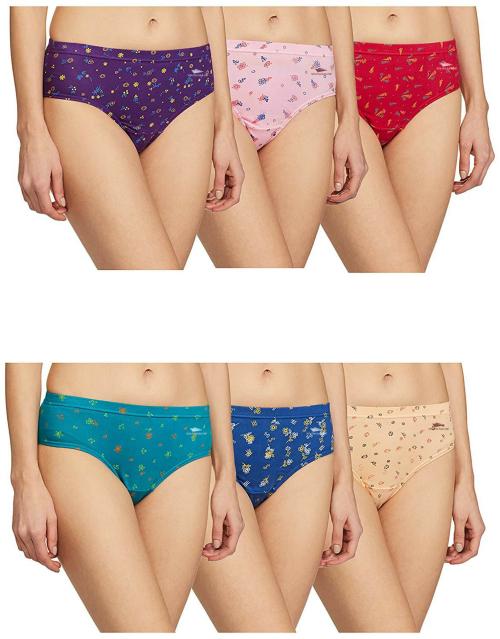 e1k _ South Sailor Women Multicolor Cotton Printed Pack Of 6 Inner Elastic Panties (105 Cm)_Multicolor_XXL