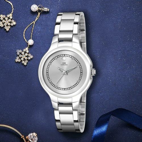 IIK COLLECTION Silver Stainless Steel Analog Watch For Women and Girls(IIK-3118W)