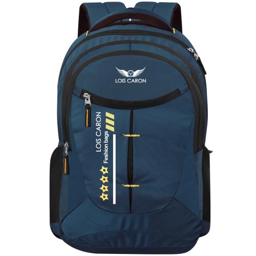 LOIS CARON Large 35 L Laptop Backpack LCB-023 BLUE COLOR LAPTOP BACKPACK WITH RAINCOVER