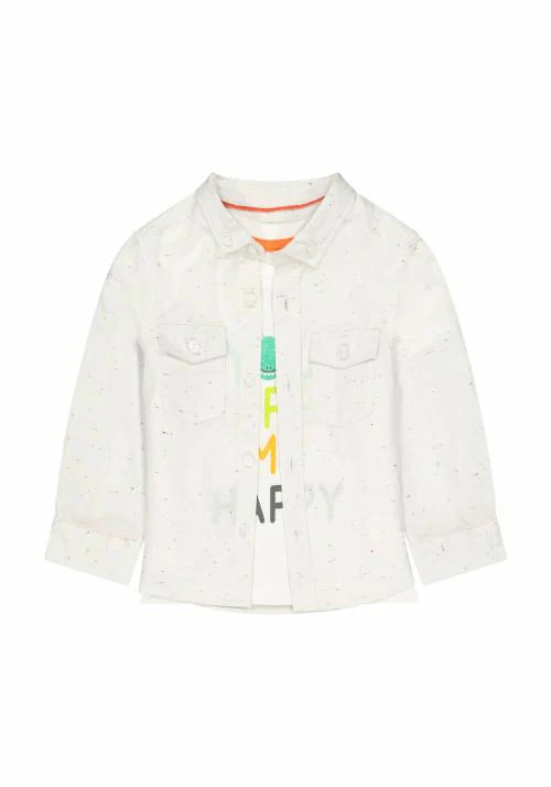 Mothercare Boys Beige Cotton Blend Printed T-shirt