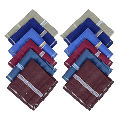 Buy DIKHAWA Men's Cotton Handkerchief (Dark Colour) Set of 12 Online at
