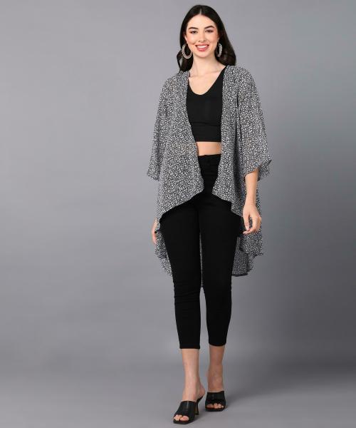 Serein Women White Floral Shrugs & Boleros