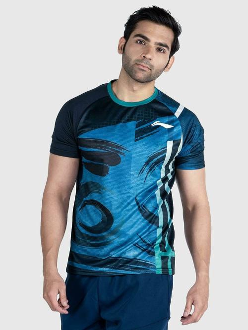 Li-Ning Unisex Navy Solid Polyester Badminton T-Shirt L