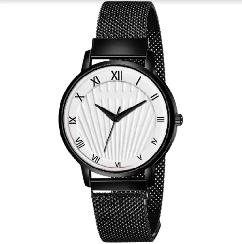 ILOZ New Stylish Black& White Roman Dial Luxury Magnet Belt Watches For Girls women Analog Watch - For Girls