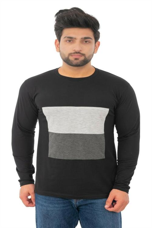 SKYBEN Men's Cut And Sew Round Neck T Shirt In Poly Cotton Fabric