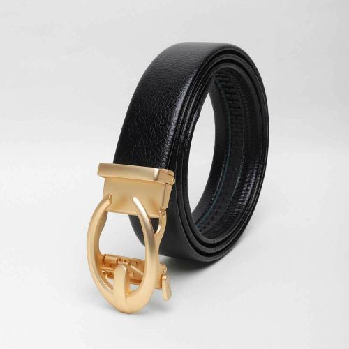 Elite Crafts Stylish PU Leather Adjustable Automatic Buckle Sliding Belt For Men, Gold