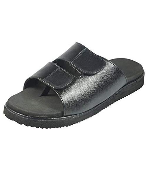 DOCTOR CHOICE Men Orthopedic and Diabetic Slip On Slippers (Black) - 7 UK