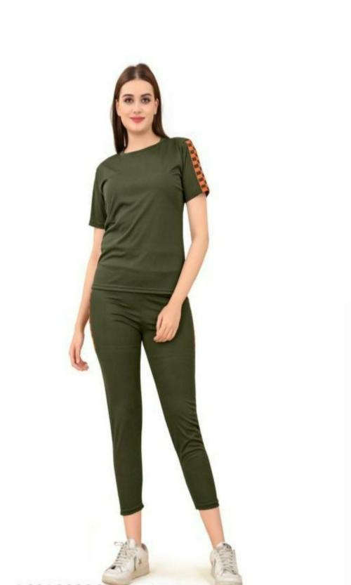 Andaria Fashion Hub Cotton Stylish Sports Use Tracksuit Women's Yoga Track Suit ( Green-S)