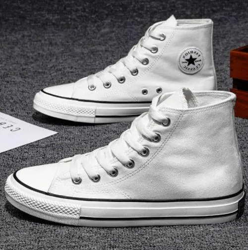 Adiso ALL STAR canvas ankel length boots Canvas Shoes For Men _White