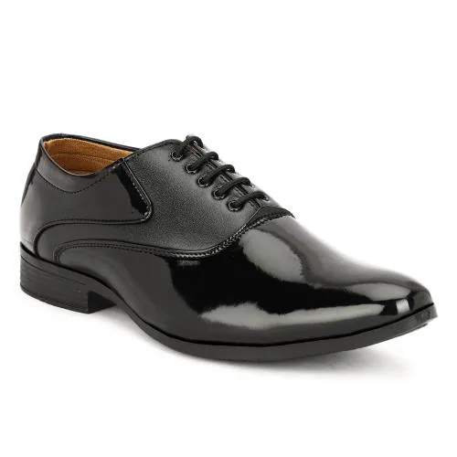 KING WALKER Premium Synthetic Leather Mesh Lace up Formal shoes