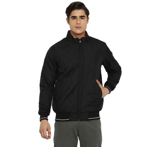 Buy Red Chief Full Sleeve Solid Regular Fit Black/Rust Polyester Casual