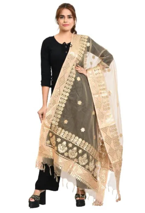 Moeza Women Gold Organza Gotta Patti Bridal Dupatta Dupatta