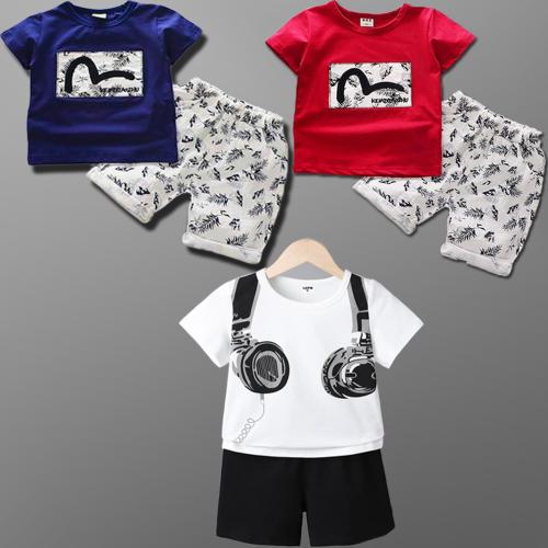 Lofn Stylish Printed Boys Kids Clothing Sets Pack Of 3 - (0-6 Months)