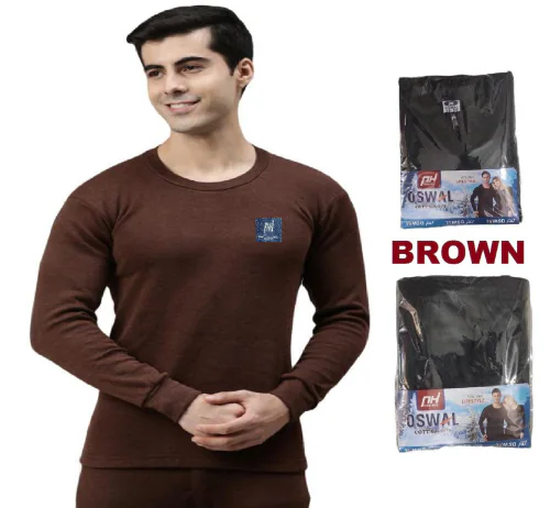 sasta sales men winter thermal top inner warmer brown color size-90