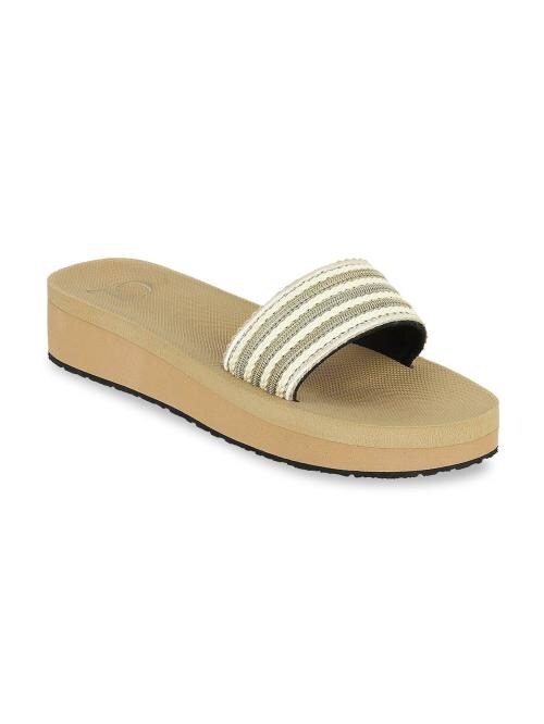 Carlton London Beige Flip flops for Women