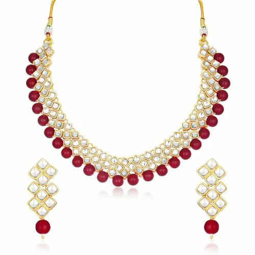 Sukkhi Exotic Kundan Gold Plated Choker Necklace Set for Women