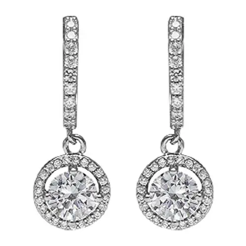 Giva Sterling Silver Zircon Drizzle Drop Earrings For Women