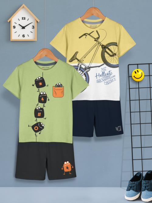 Buy HELLCAT Boys Dress Clothing Set Combo with Tshirts & Shorts Pack