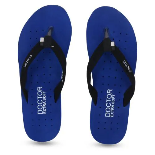 DOCTOR EXTRA SOFT Women's Royal Blue House Slipper for Women's Ortho Care Dr Orthopaedic Super Comfort Fit Flat Cushion Chappal Flip Flop for Ladies and Girls OR D-19