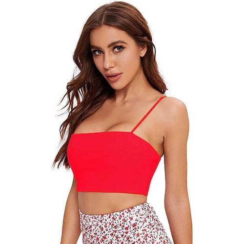 Lalakiya'S - Women's Seamless Tube Top Padded Stylish Cotton Non-Wired Sports Bra Red color