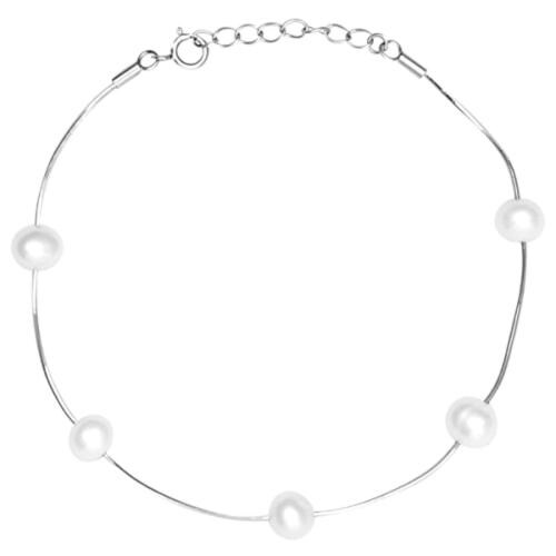 GIVA Sterling Silver Minimal White Pearl Bracelet For Women