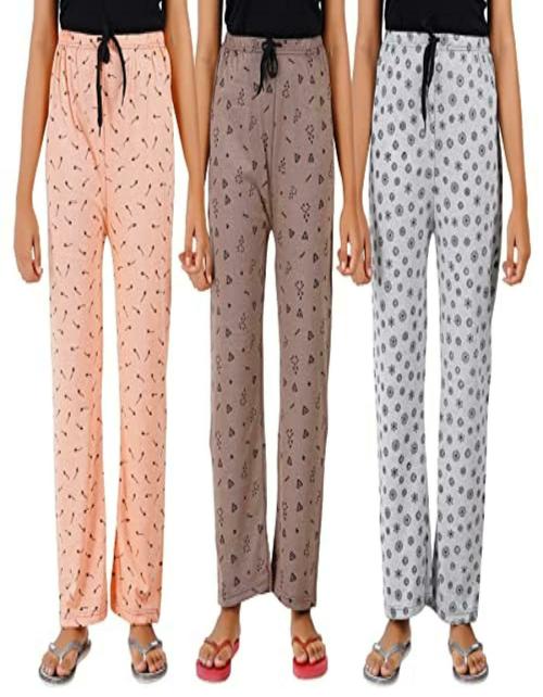 Suman Tex Women Multicolor Printed Cotton Pyjama - L (Pack of 3)