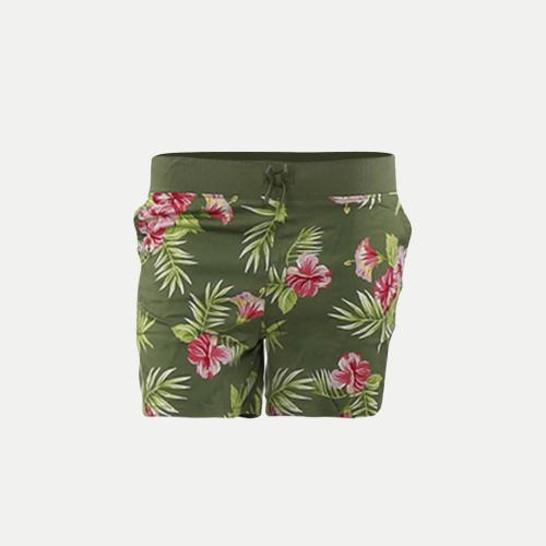 Rad Prix Girls Green Tropical Printed Shorts
