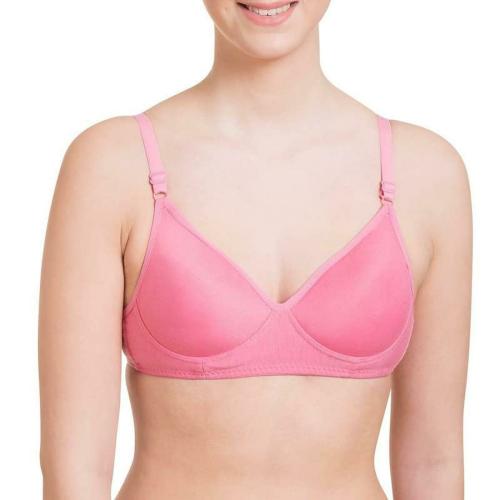 SCTC Women and Girls Baby Pink 100 Percentage Cotton Wire Free Non-Padded Full Coverage T-Shirt Bra (Size 36B)