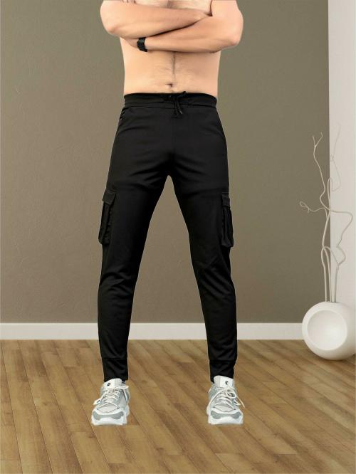 LADIESORA FASHION Lycra Blend Black Men Track Pants (XL) (Pack of 1)