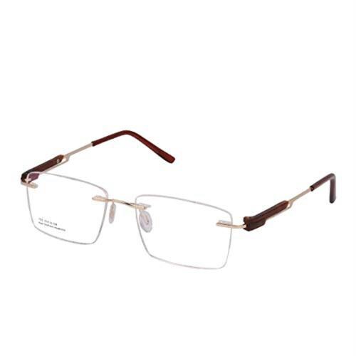 Rsinc Golden and Brown Rimless Spectacle Frame