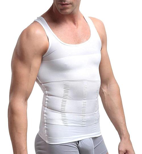 ZURU BUNCH Slimming Tummy Tucker Slim & Lift Body Shaper Vest/Men's Undershirt Vest to Look Slim Instantly, Vest for Men's (White)