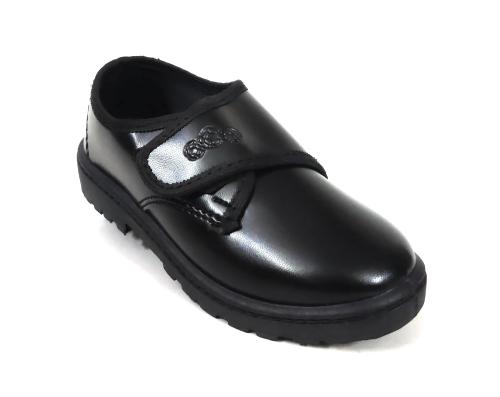 Coolz Unisex Kids Black Formal School Uniform Shoes Derby Velcro