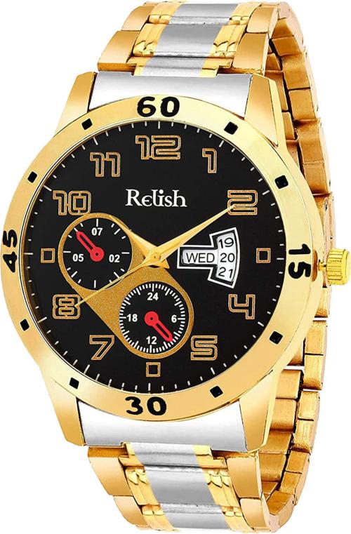 RELISH Analog Gold Black Watch For Men RE-BB8214