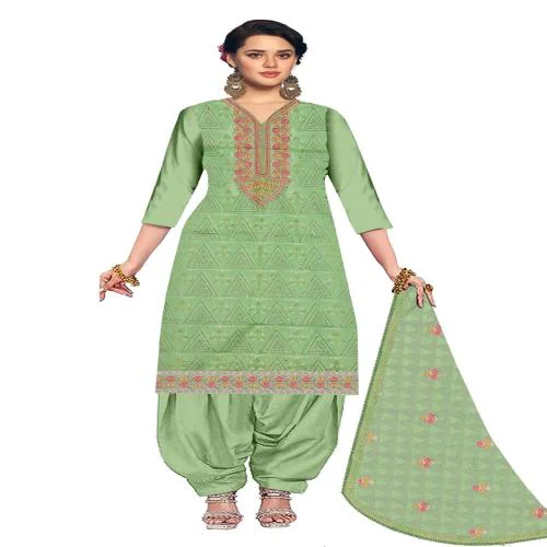 YASHIKA CREATION YASHIKA CREATION Elegance Unveiled: Women's Dress Material Collection (Light Green)
