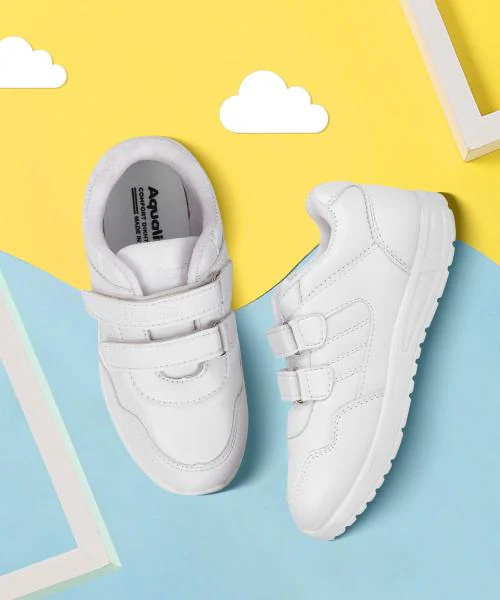 Aqualite Boys, Girls White School Shoes