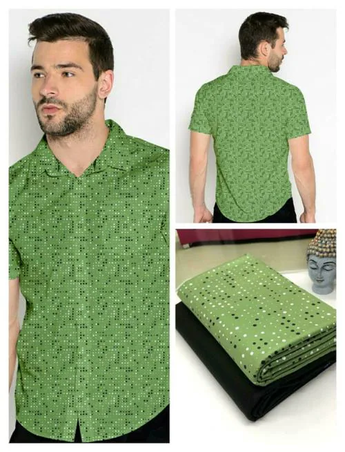 G Square Men Multicolor Printed Cotton Silk Shirt and Trouser Fabric Set