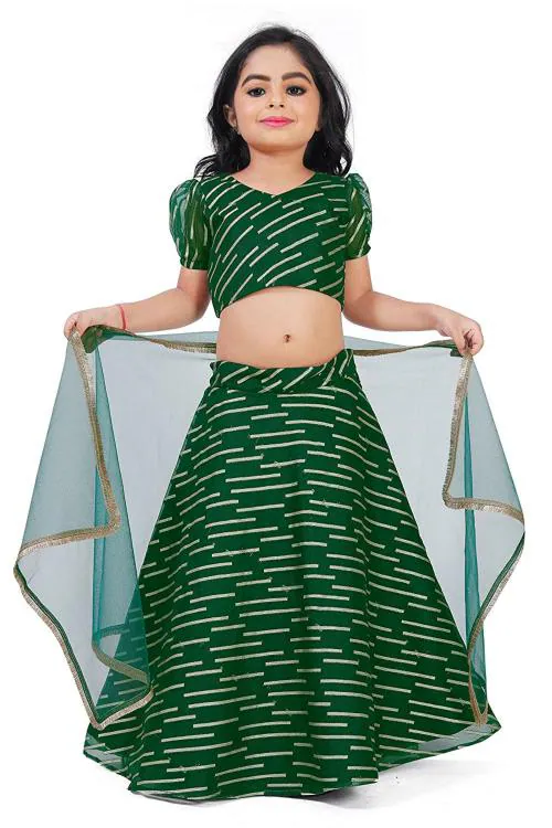 Noyyal Kids Blouse With Zari Work With Dupatta Lehenga Choli, 1-2 Years