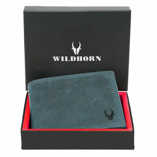 WILDHORN Leather Wallet for Men (Blue Hunter)