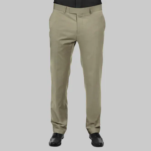 BIGREAMS.COM Unstitched Cotton Lycra Solid Stretchable Trouser Fabric For Men's (1.25 Meter, Khaki Pant Fabric) - Free Size Pant Material