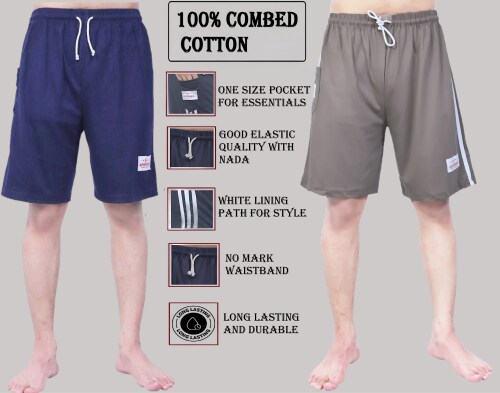 Sasta sales Loose fitting cotton shorts for men | cotton night shorts | bermuda and half pant | Combo pack of 2