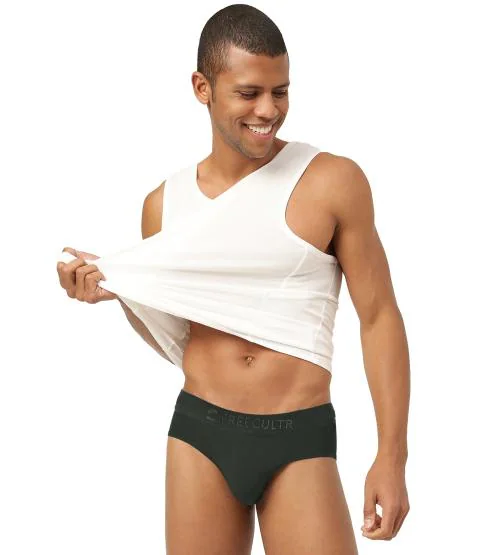 FREECULTR Men's Avocado Green Solid Pure Modal Briefs